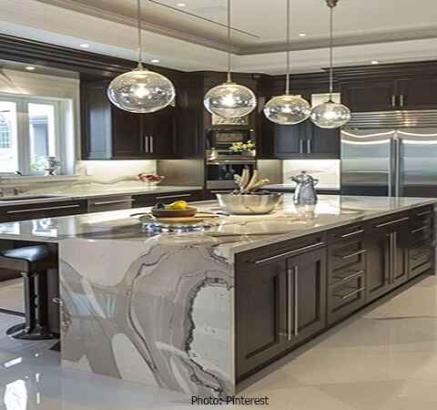 Elegant quartz countertop installation by ASASA Kitchens.